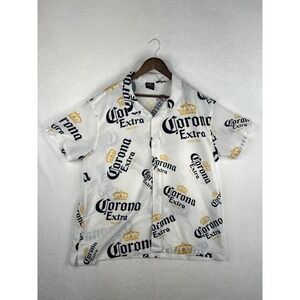 Size 2XL Mens Corona‎ Extra Logo Button-Down Shirt Beer